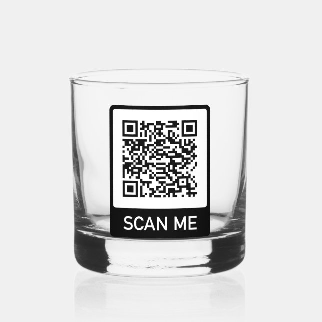Vaso De Whiskey Personalizado de negocio de código QR (Anverso)