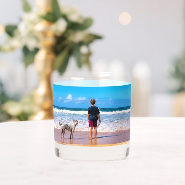 Vaso De Whiskey Personalizado de su foto personalizada (Insitu (Boda))