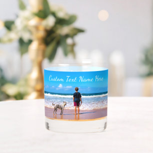 Vaso De Whiskey Personalizado de su foto y texto personalizado