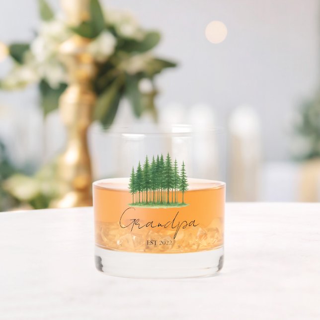 Vaso De Whiskey Personalizado "El abuelo es. [Año]" Vidrio Rocks (Insitu (Boda))