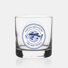 Vaso De Whiskey Personalizado Fish and Tackle Shop Blue Fishman