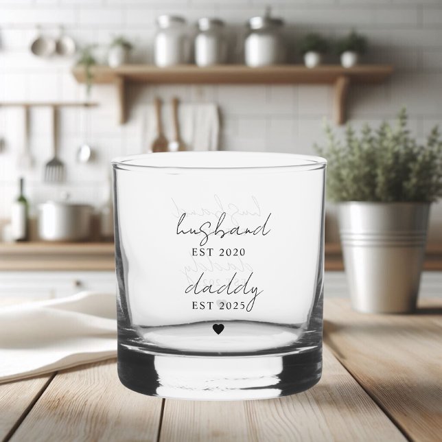 Vaso De Whiskey Personalizado Husband & Daddy EST | Regalo del Día (Subido por el creador)