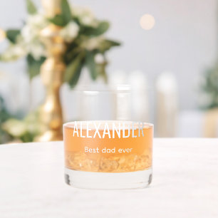 Vaso De Whiskey Personalizado Mejor Papá del Mundo con Monograma