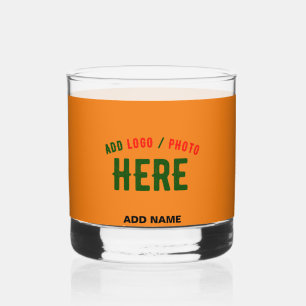 VASO DE WHISKEY PERSONALIZADO MODERNO ESTILO NARANJA OSCURO VERIFI