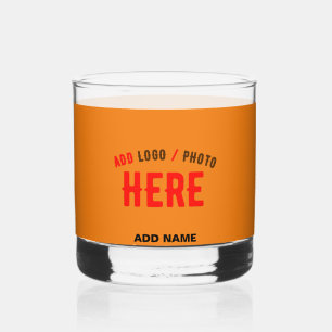 VASO DE WHISKEY PERSONALIZADO MODERNO ESTILO NARANJA OSCURO VERIFI