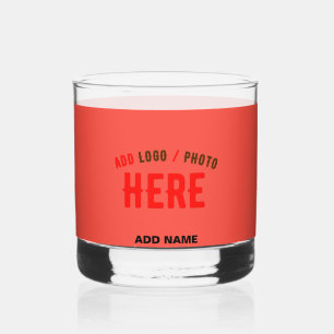 VASO DE WHISKEY PERSONALIZADO MODERNO ESTILO NARANJA ROJO VERIFICA