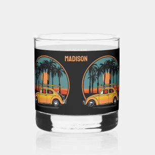 Vaso De Whiskey Personalizado Texto Surfer Tropical Sunset