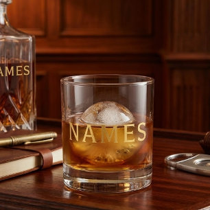 Vaso De Whiskey Personalizados con Apellido o Apodo en Ellos