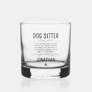 Vaso De Whiskey Personalized Dog Sitter Pet Sitter Funny Gifts