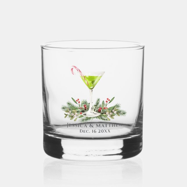 Vaso De Whiskey Personalized Martini Candy Cane Cocktail Couples (Anverso)