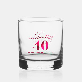 Vaso De Whiskey Personalized Ruby 40th Anniversary Keepsake Gift