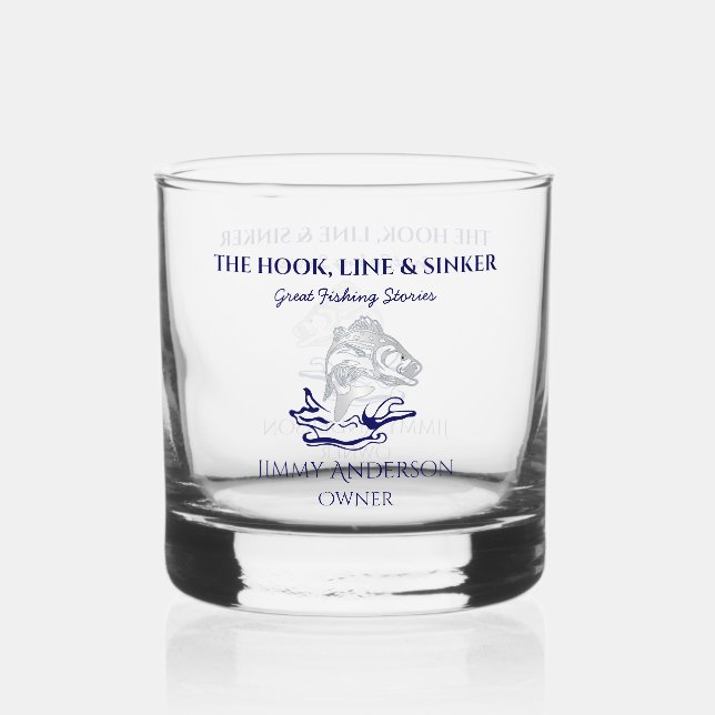 Vaso De Whiskey Pesca Pescador Pescador Drinkware Rocks (Anverso)