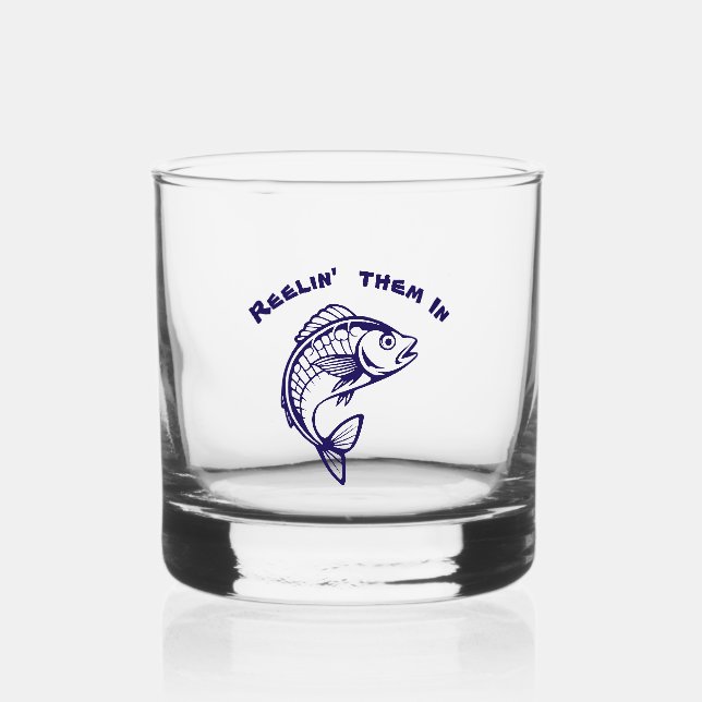 Vaso De Whiskey Pescado Relajándolas En (Anverso)
