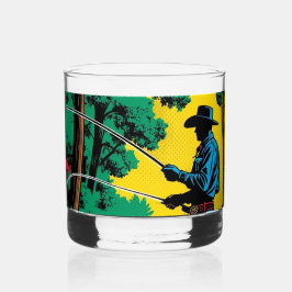 Vaso De Whiskey Pescador en la Glass Whiskey Riverbank