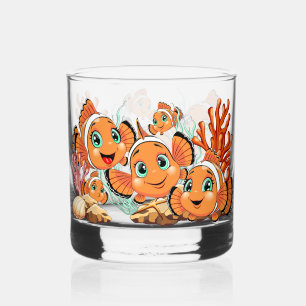 Vaso De Whiskey Pez payaso Dibujo animado lindo Familia Subacuátic
