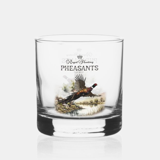 Vaso De Whiskey Pheasants, cacería real (Anverso)