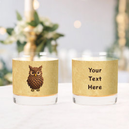 Vaso De Whiskey Pine Cone Owl
