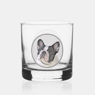 Vaso De Whiskey Pintura de Bulldog francés (Brindle Pied) - Arte d