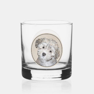 Vaso De Whiskey Pintura de cachorro habanesa - Arte de perro origi