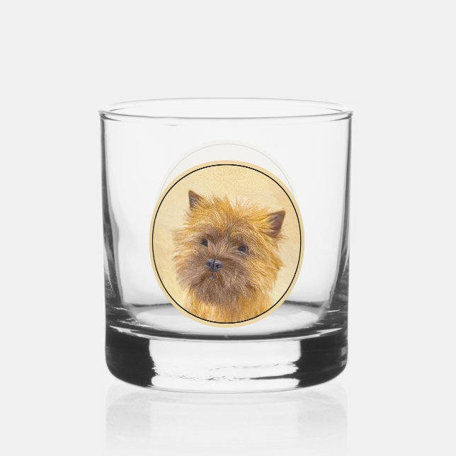 Vaso De Whiskey Pintura de Cairn Terrier - Arte Perro Original. (Anverso)