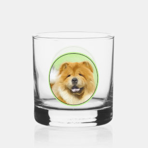 Vaso De Whiskey Pintura de Chow Chow - Arte Original de Perro Ador