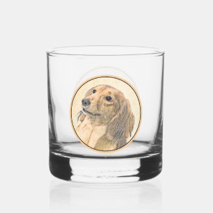 Vaso De Whiskey Pintura de Dachshund (de pelo largo) - Arte origin