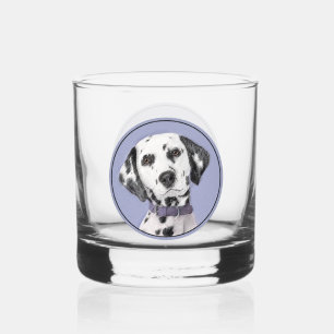Vaso De Whiskey Pintura de dálmata - Arte de perro original lindo
