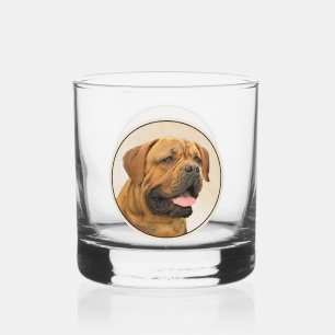 Vaso De Whiskey Pintura de Dogue de Burdeos - Arte de perro origin