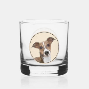 Vaso De Whiskey Pintura de Galgo Italiano - Arte de Perro Original