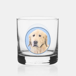 Vaso De Whiskey Pintura de Golden Retriever - Cute original Dog Ar