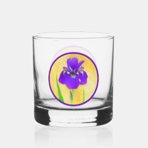 Vaso De Whiskey Pintura de iris con barba de urple - Arte de flore