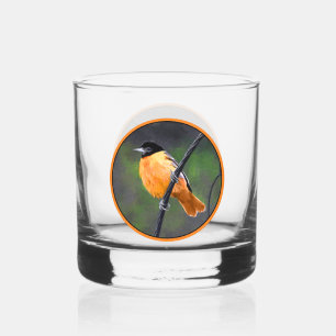 Vaso De Whiskey Pintura de Oriol - Arte de Pájaros Original