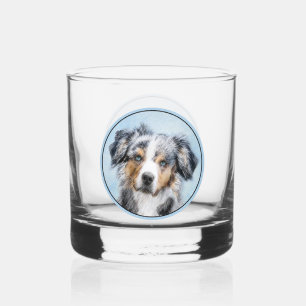 Vaso De Whiskey Pintura de pastor norteamericano en miniatura - Ar