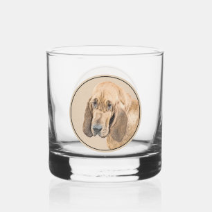 Vaso De Whiskey Pintura de Sabueso - Arte de Perro Original Lindo