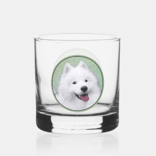 Vaso De Whiskey Pintura de Samoyedo - Arte de Perro Original Lindo