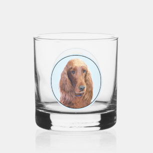 Vaso De Whiskey Pintura de Setter Irlandés - Arte de Perro Origina