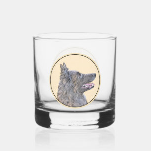 Vaso De Whiskey Pintura de Tervuren belga - Arte de perro original