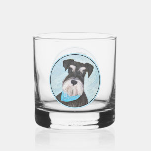 Vaso De Whiskey Pintura Schnauzer (en miniatura) - Perro original