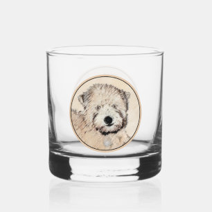 Vaso De Whiskey Pintura Terrier de Ruedas Recubiertas Blancas Arte