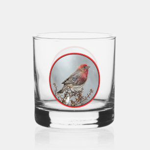 Vaso De Whiskey Pinzón Mexicano en Nieve - Fotografía Original