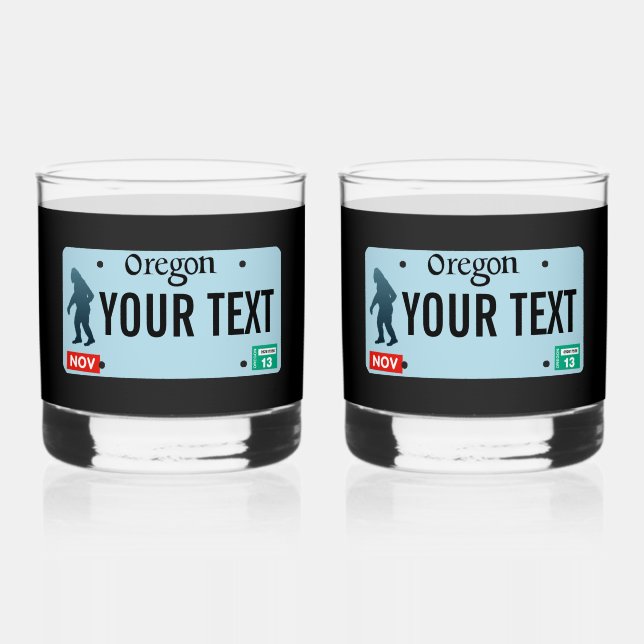 Vaso De Whiskey Placa de licencia Oregon Sasquatch (Anverso)