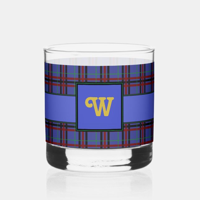 Vaso De Whiskey Plaid de tonos joya (Anverso)