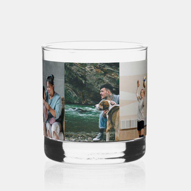 Vaso De Whiskey Plantilla de Collage de fotos personalizado 3 (Anverso)