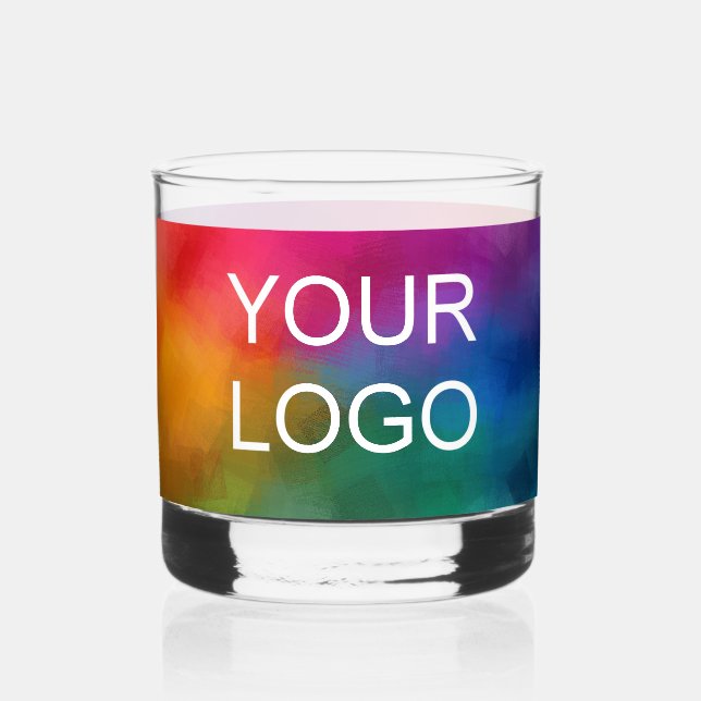 Vaso De Whiskey Plantilla mínima personalizado Logo elegante moder (Anverso)