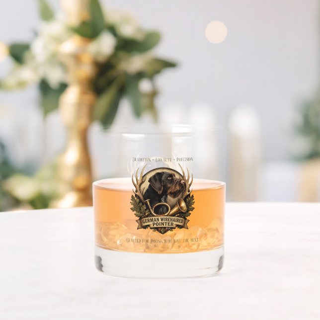 Vaso De Whiskey Pointer Alemán de Pelo Cargado (Insitu (Boda))