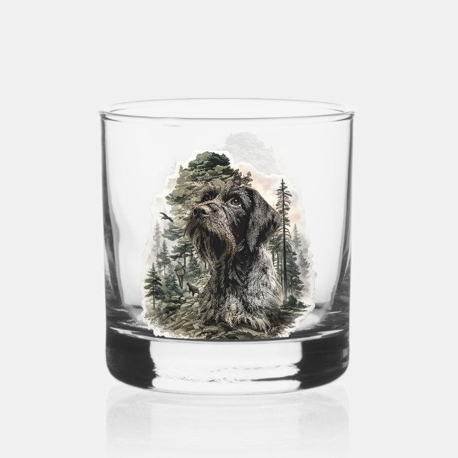 Vaso De Whiskey Pointer Alemán de Pelo Duro (Anverso)