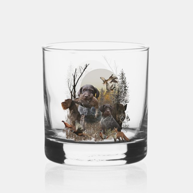 Vaso De Whiskey Pointer alemán de pelo duro (Anverso)