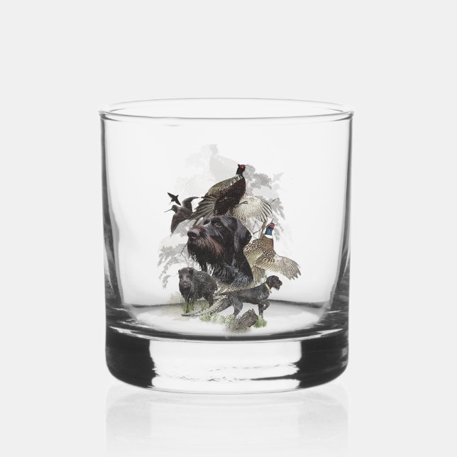 Vaso De Whiskey Pointer de pelo duro alemán (Anverso)