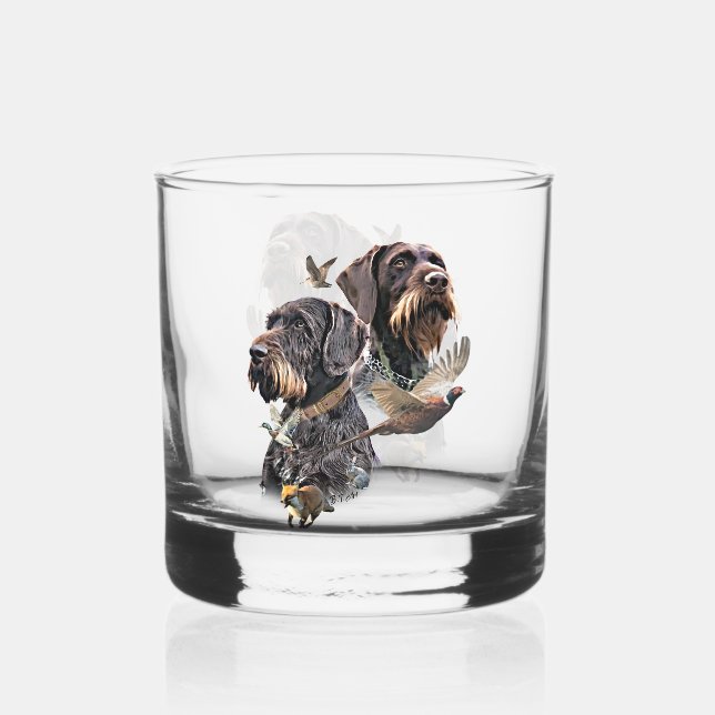 Vaso De Whiskey Pointer de pelo duro alemán (Anverso)