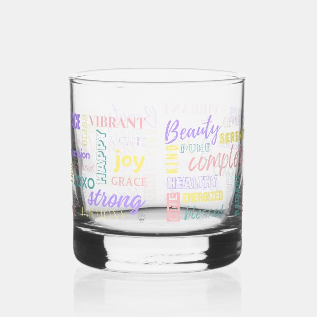 Vaso De Whiskey Primavera Pastel Alta Vibe Soy Agua Energética Pos (Derecha)